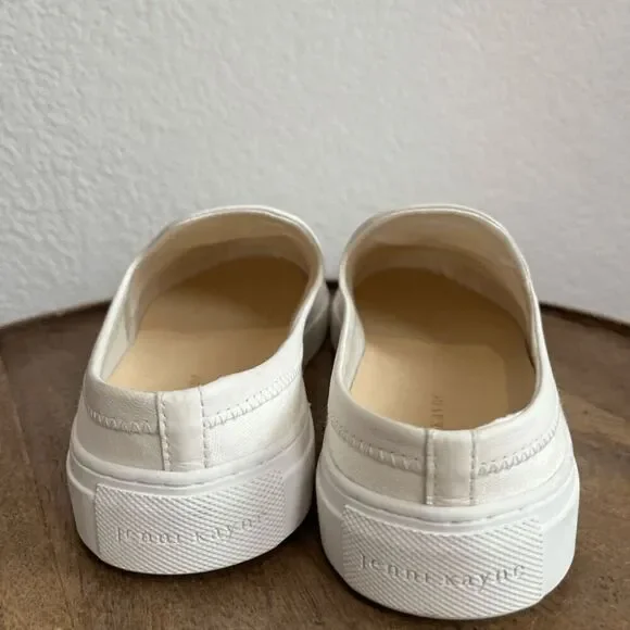 Jenni Kayne White Canvas Slip-On Slider Sneaker Shoes Women's 41 11 Run Small